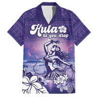 Aloha Hawaii Kauai Island Family Matching Long Sleeve Bodycon Dress and Hawaiian Shirt Hula Till You Drop LT05 Dad's Shirt - Short Sleeve Purple - Polynesian Pride