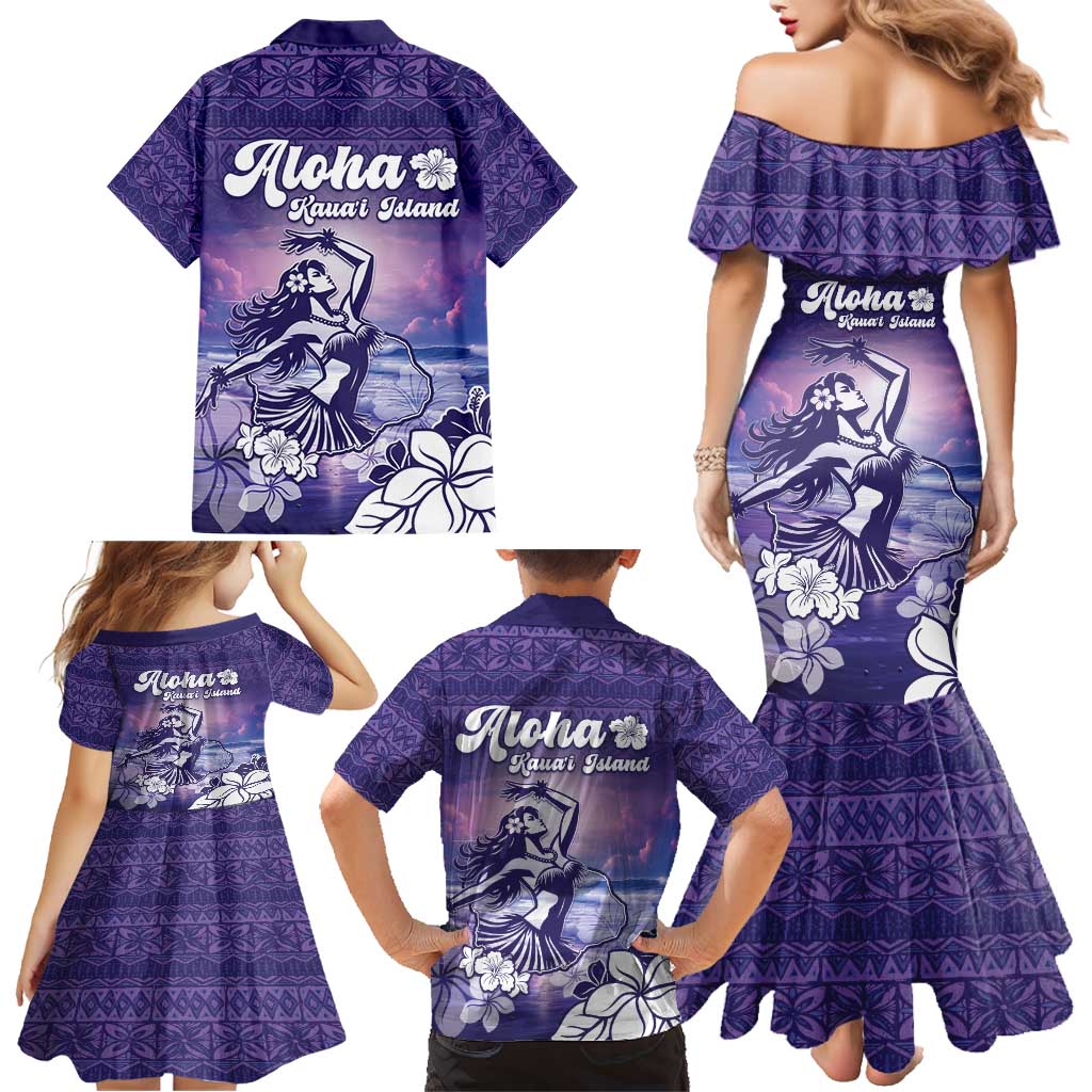 Aloha Hawaii Kauai Island Family Matching Mermaid Dress and Hawaiian Shirt Hula Till You Drop