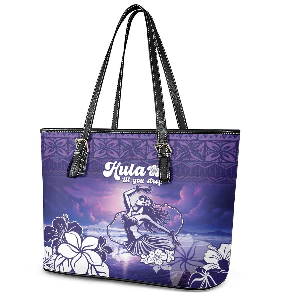 Aloha Hawaii Kauai Island Leather Tote Bag Hula Till You Drop