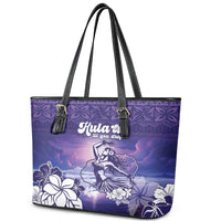 Aloha Hawaii Kauai Island Leather Tote Bag Hula Till You Drop