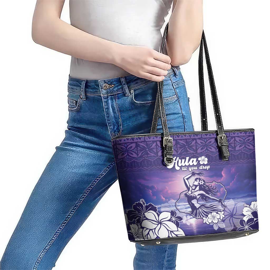 Aloha Hawaii Kauai Island Leather Tote Bag Hula Till You Drop