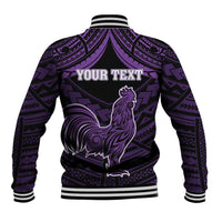 Personalised Hawaii Kauai Island Baseball Jacket Rooster Tribal Tattoo Simple Style LT05 - Polynesian Pride