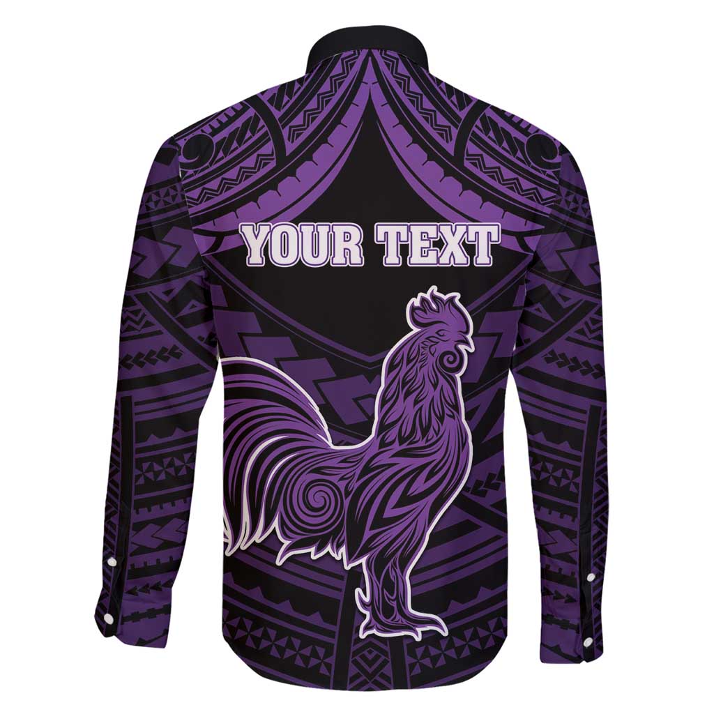 Personalised Hawaii Kauai Island Family Matching Mermaid Dress and Hawaiian Shirt Rooster Tribal Tattoo Simple Style