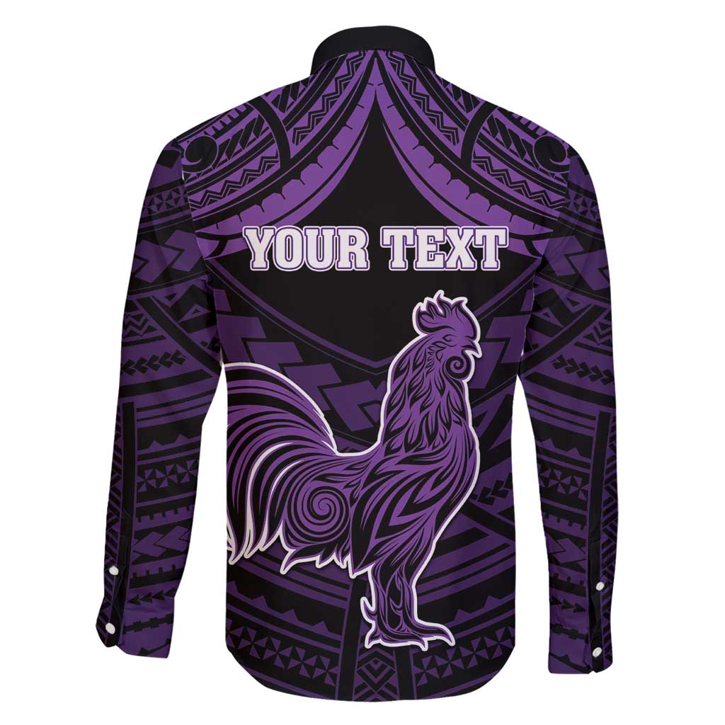 Personalised Hawaii Kauai Island Family Matching Short Sleeve Bodycon Dress and Hawaiian Shirt Rooster Tribal Tattoo Simple Style