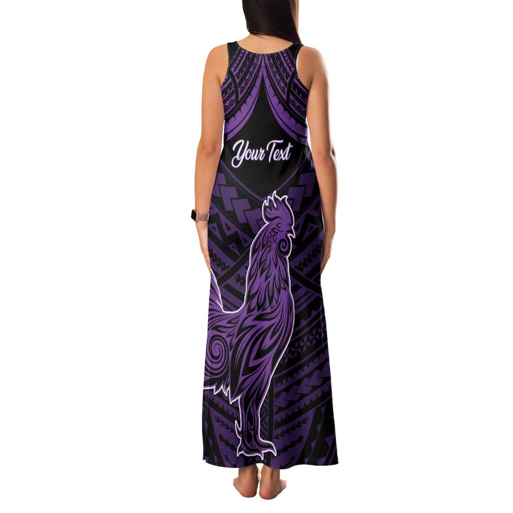 Personalised Hawaii Kauai Island Family Matching Tank Maxi Dress and Hawaiian Shirt Rooster Tribal Tattoo Simple Style
