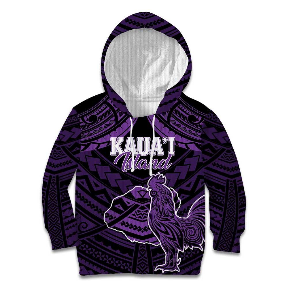 Personalised Hawaii Kauai Island Kid Hoodie Rooster Tribal Tattoo Simple Style