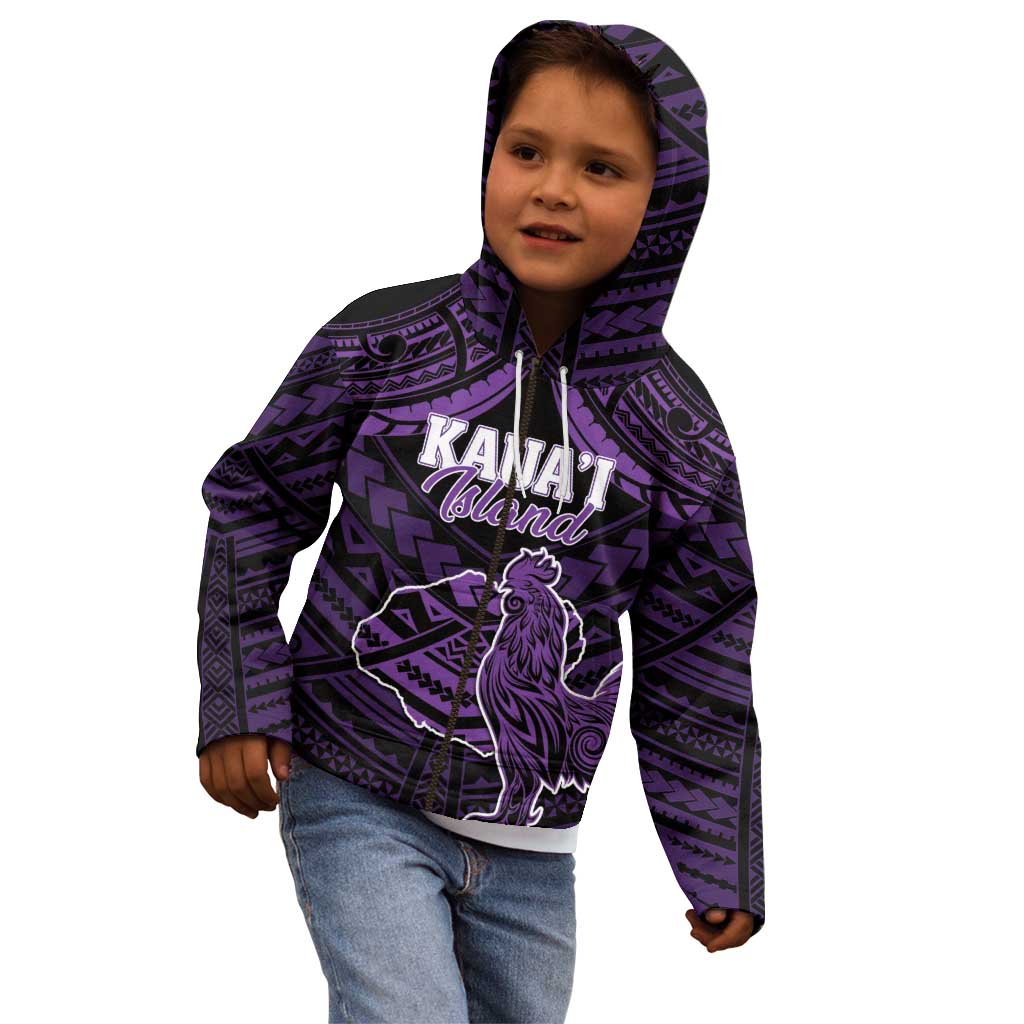 Personalised Hawaii Kauai Island Kid Hoodie Rooster Tribal Tattoo Simple Style