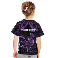 Personalised Hawaii Kauai Island Kid T Shirt Rooster Tribal Tattoo Simple Style LT05 - Polynesian Pride
