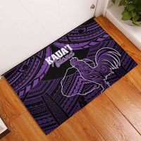 Hawaii Kauai Island Rubber Doormat Rooster Tribal Tattoo Simple Style