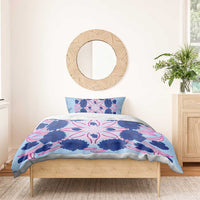 Cook Islands Tivaevae Quilt Bedding Set Sky Blue - Polynesian Pride