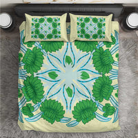 Cook Islands Tivaevae Quilt Bedding Set Beige - Polynesian Pride