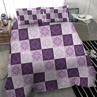 Lavender Manta Ray Hawaiian Quilt Motif Bedding Set