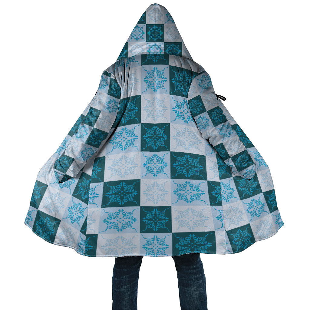 Cyan Manta Ray Hawaiian Quilt Motif Cloak LT05 Unisex Blue - Polynesian Pride