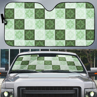 Sage Green Manta Ray Hawaiian Quilt Motif Auto Sun Shade