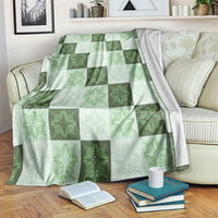 Sage Green Manta Ray Hawaiian Quilt Motif Blanket