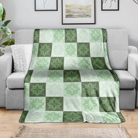 Sage Green Manta Ray Hawaiian Quilt Motif Blanket
