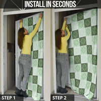 Sage Green Manta Ray Hawaiian Quilt Motif Door Cover
