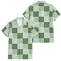 Sage Green Manta Ray Hawaiian Quilt Motif Family Matching Summer Maxi Dress and Hawaiian Shirt LT05 Dad's Shirt - Short Sleeve Green - Polynesian Pride