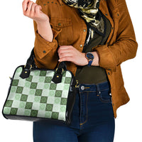Sage Green Manta Ray Hawaiian Quilt Motif Shoulder Handbag