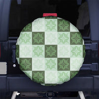Sage Green Manta Ray Hawaiian Quilt Motif Spare Tire Cover