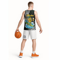 Aloha Hawaii Mango Surfing Basketball Jersey Polynesian Style
