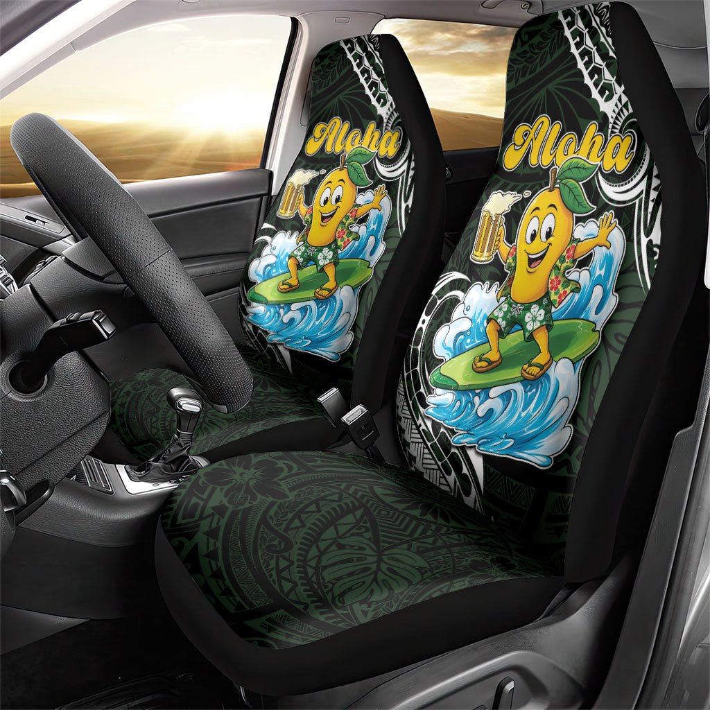 Aloha Hawaii Mango Surfing Car Seat Cover Polynesian Style