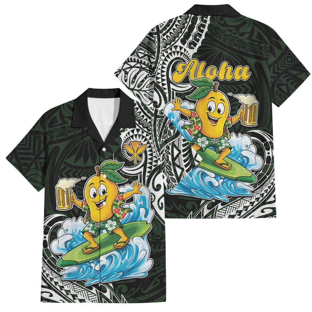 Aloha Hawaii Mango Surfing Family Matching Mermaid Dress and Hawaiian Shirt Polynesian Style