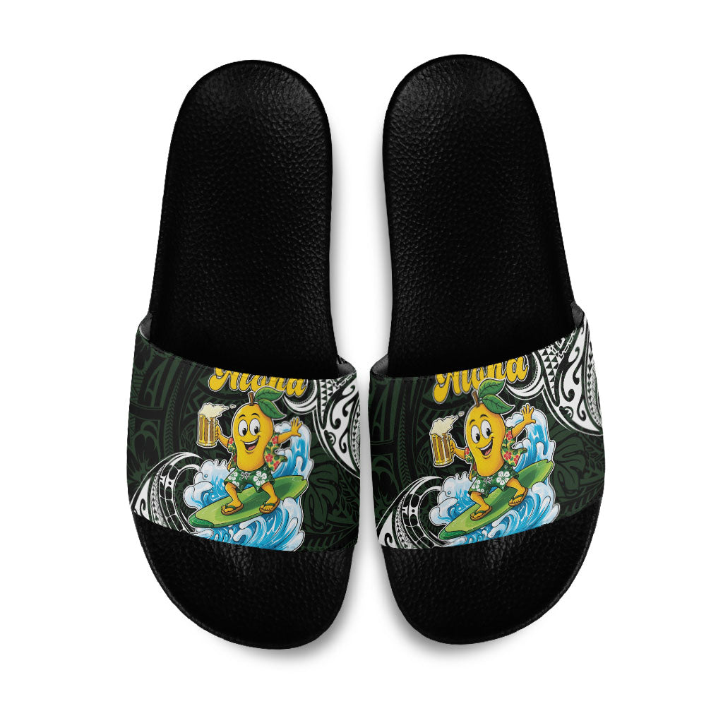 Aloha Hawaii Mango Surfing Slide Sandals Polynesian Style