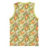 Vintage Hawaii Mango Basketball Jersey Yellow Green Hawaiian Palaka