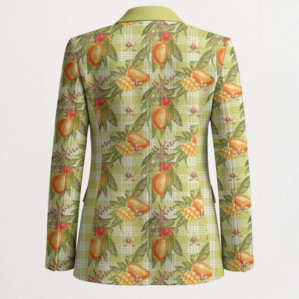 Vintage Hawaii Mango Blazer Yellow Green Hawaiian Palaka