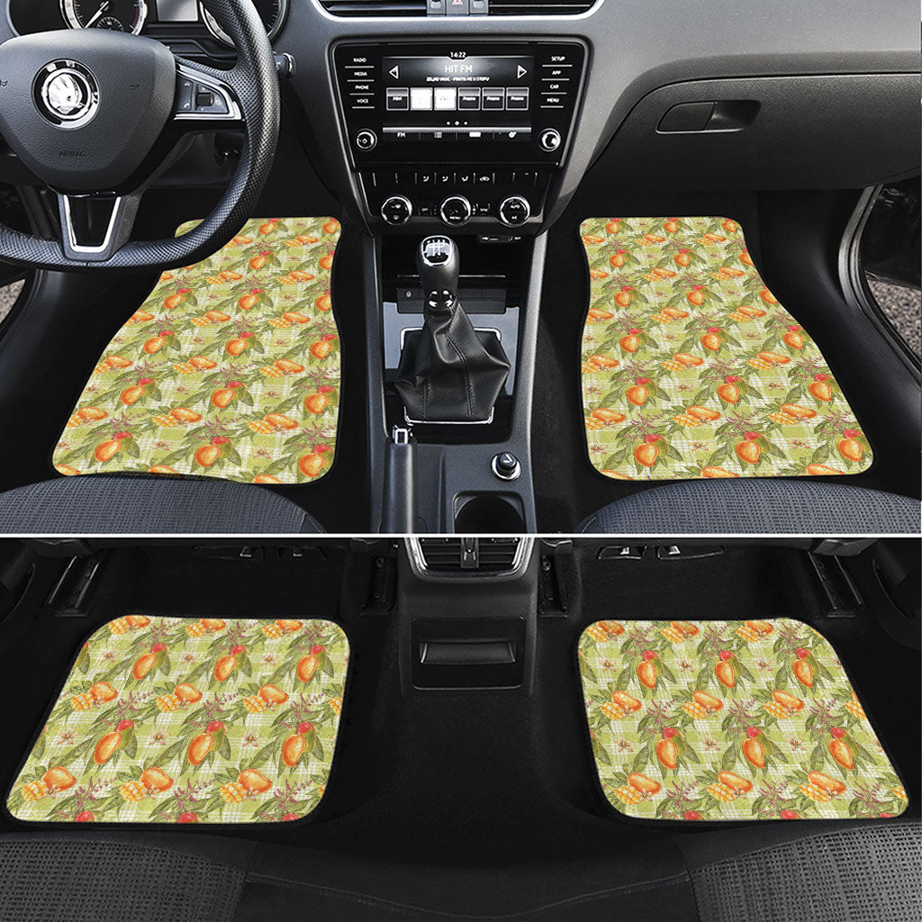Vintage Hawaii Mango Car Mats Yellow Green Hawaiian Palaka