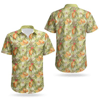 Vintage Hawaii Mango Couples Matching Tank Maxi Dress and Hawaiian Shirt Yellow Green Hawaiian Palaka