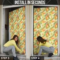 Vintage Hawaii Mango Door Cover Yellow Green Hawaiian Palaka