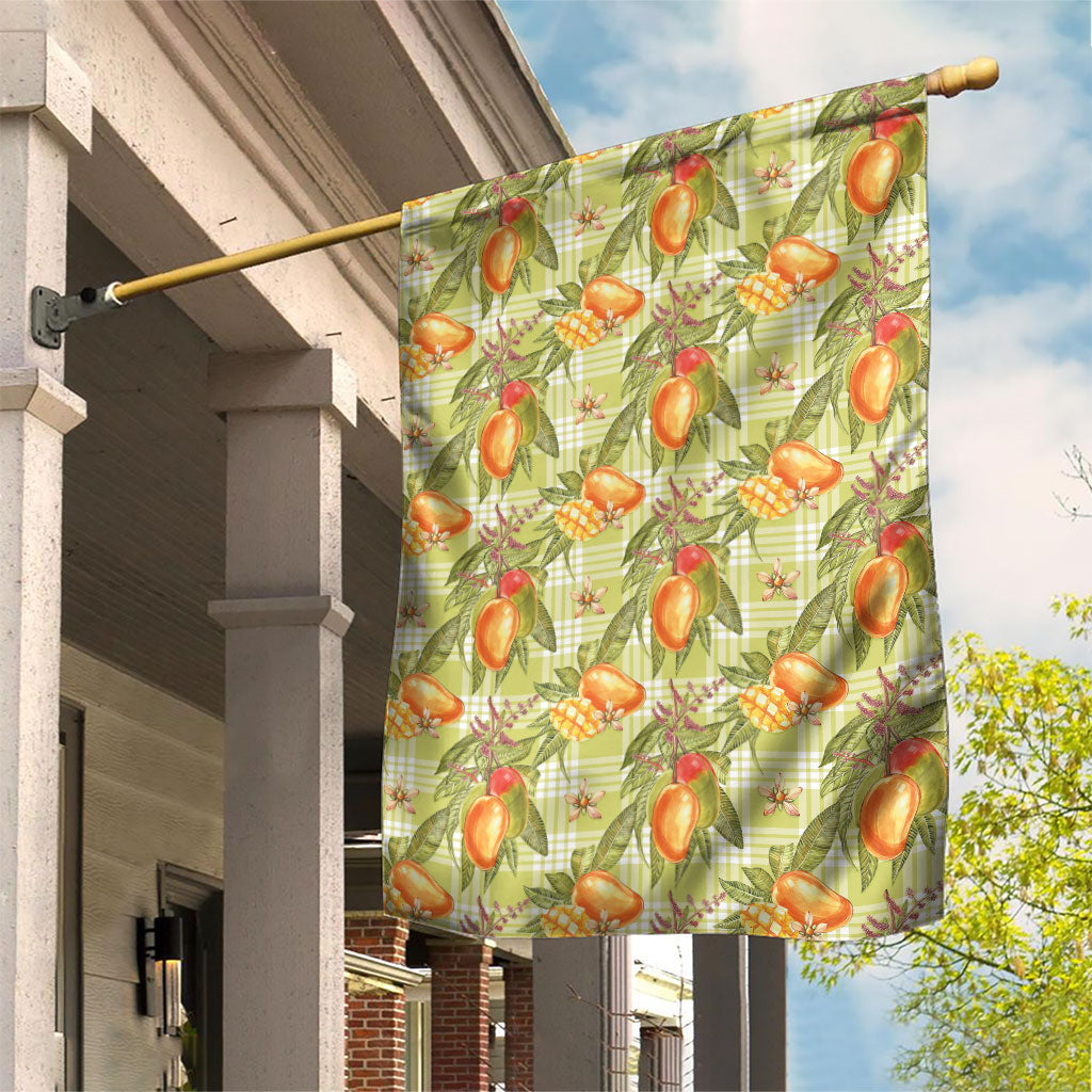 Vintage Hawaii Mango Garden Flag Yellow Green Hawaiian Palaka