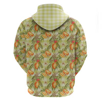Vintage Hawaii Mango Hoodie Yellow Green Hawaiian Palaka