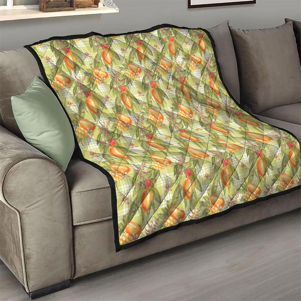 Vintage Hawaii Mango Quilt Yellow Green Hawaiian Palaka