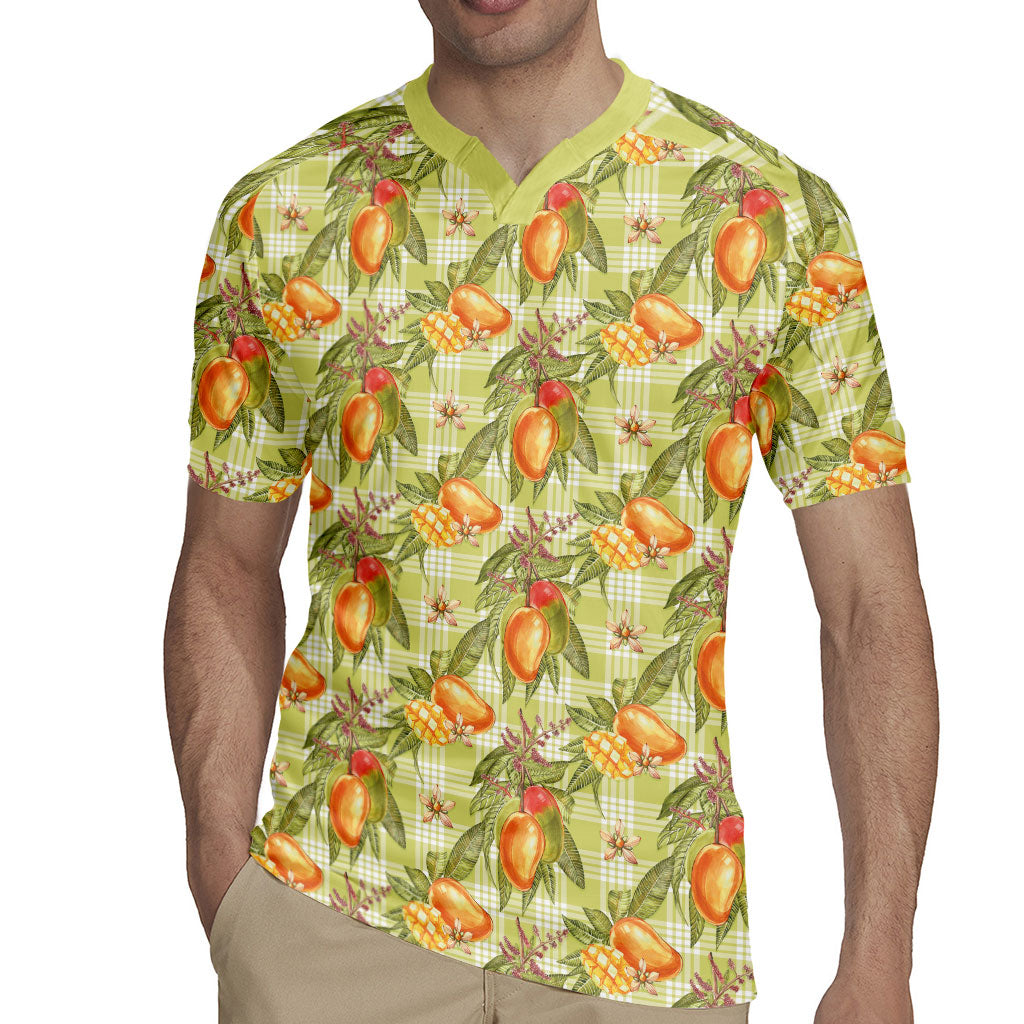 Vintage Hawaii Mango Rugby Jersey Yellow Green Hawaiian Palaka