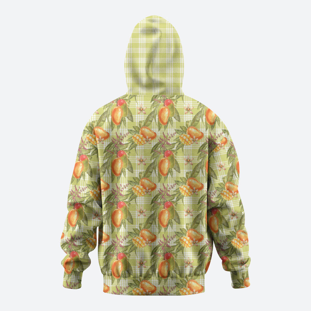 Vintage Hawaii Mango Zip Hoodie Yellow Green Hawaiian Palaka