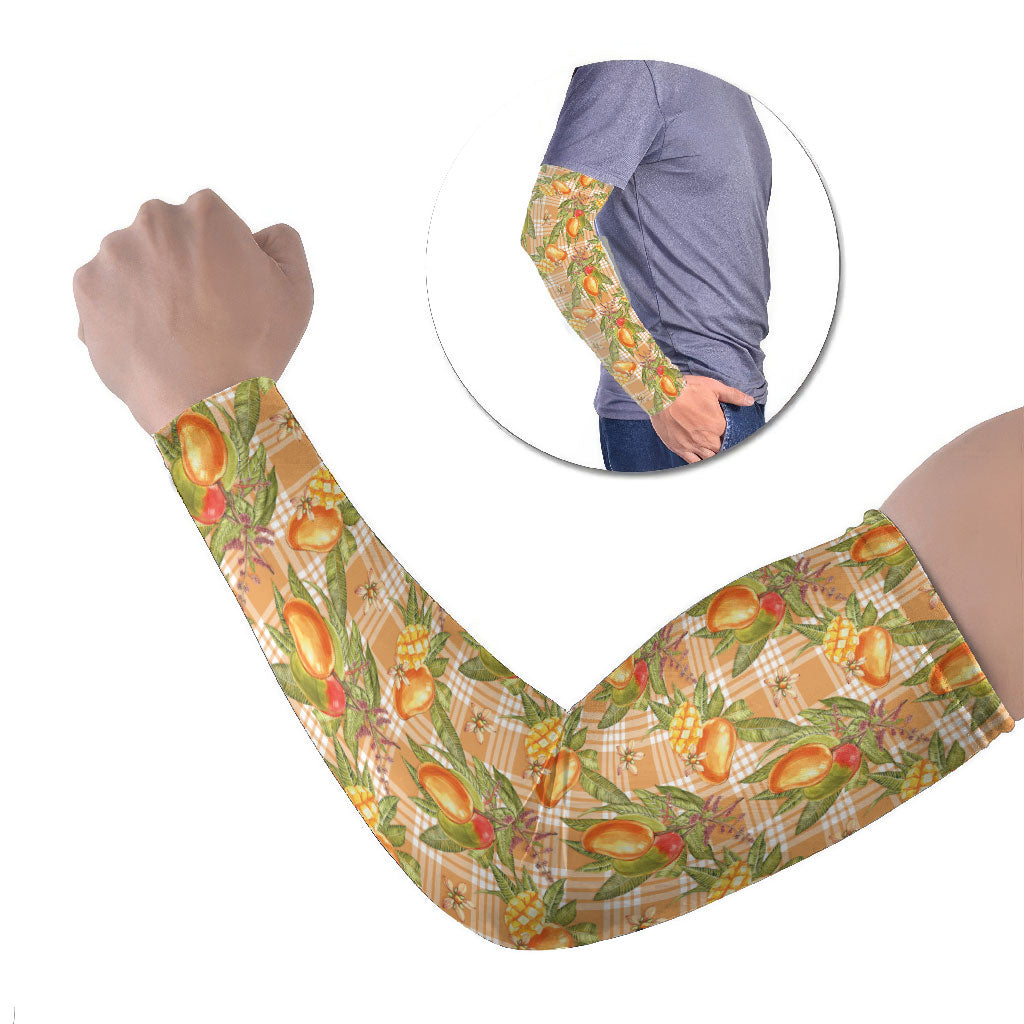 Vintage Hawaii Mango Arm Sleeves Coral Hawaiian Palaka