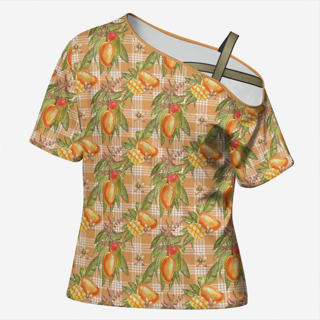 Vintage Hawaii Mango Cross Shoulder Shirt Coral Hawaiian Palaka