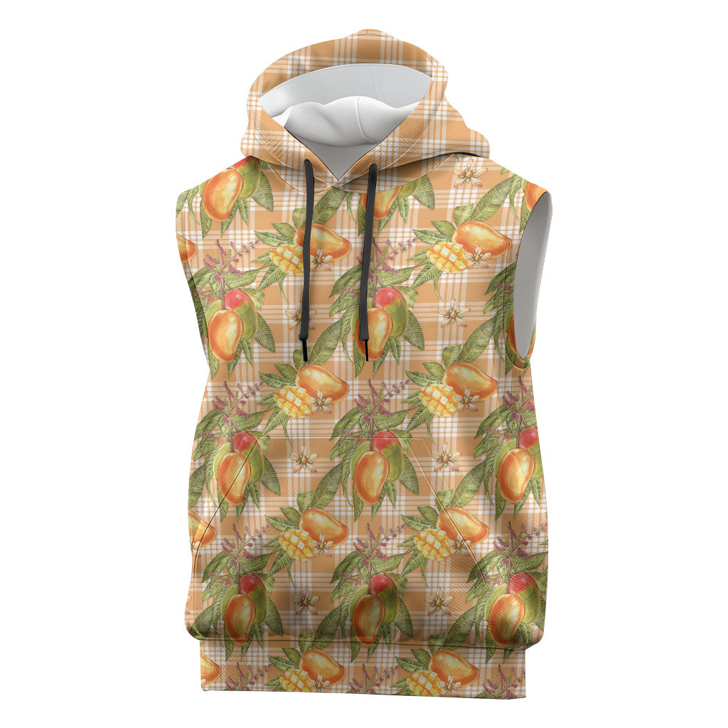 Vintage Hawaii Mango Sleeveless Hoodie Coral Hawaiian Palaka