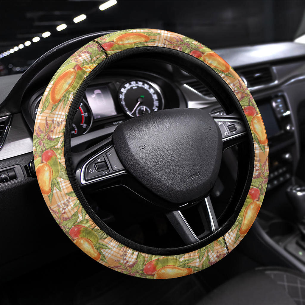 Vintage Hawaii Mango Steering Wheel Cover Coral Hawaiian Palaka