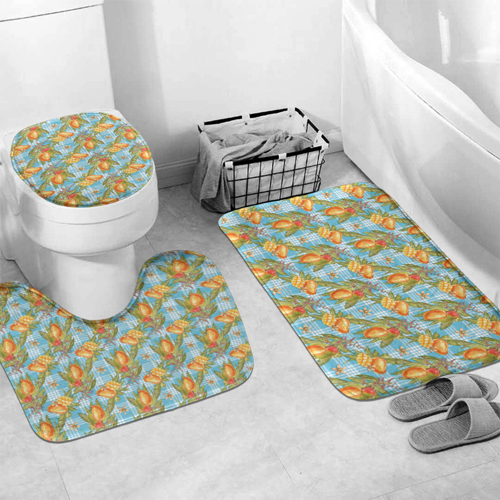 Vintage Hawaii Mango Bathroom Set Blue Hawaiian Palaka