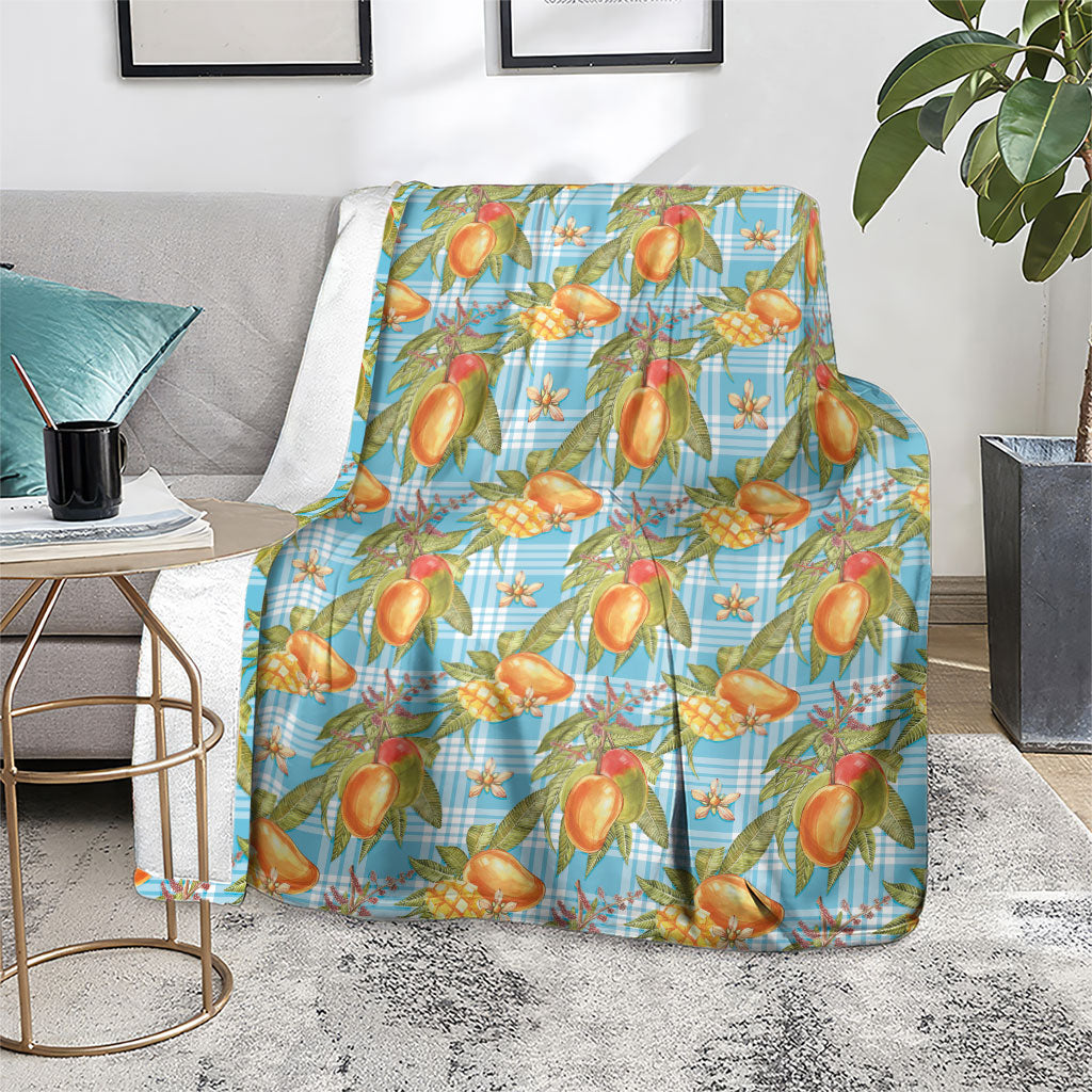 Vintage Hawaii Mango Blanket Blue Hawaiian Palaka