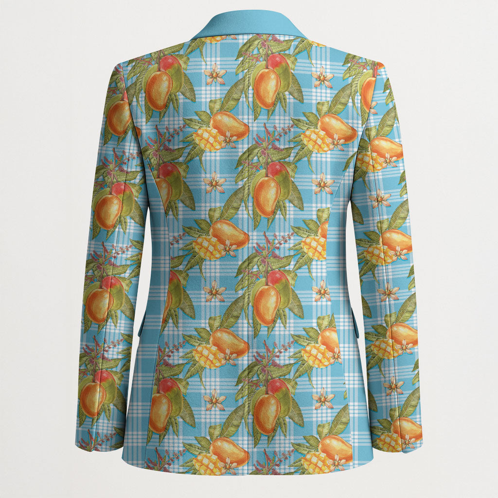 Vintage Hawaii Mango Blazer Blue Hawaiian Palaka