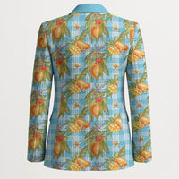 Vintage Hawaii Mango Blazer Blue Hawaiian Palaka