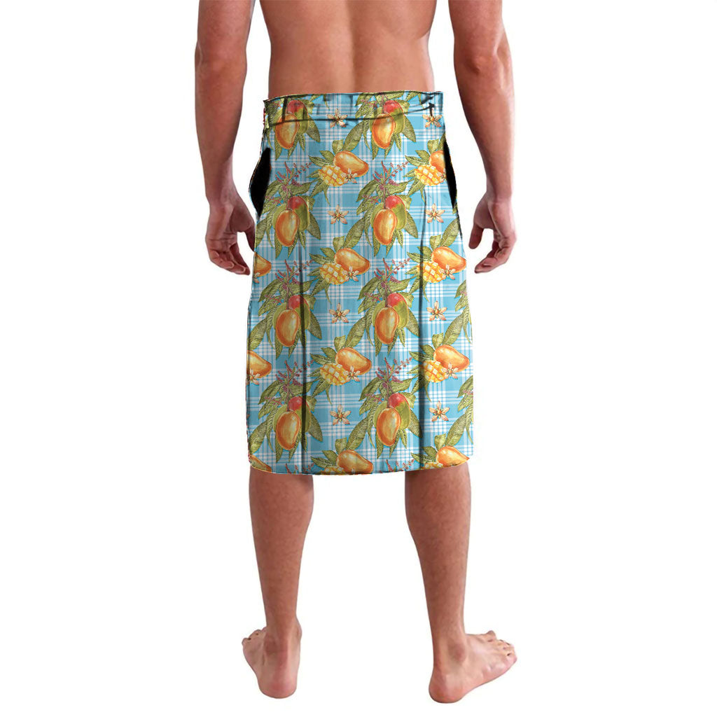 Vintage Hawaii Mango Lavalava Blue Hawaiian Palaka