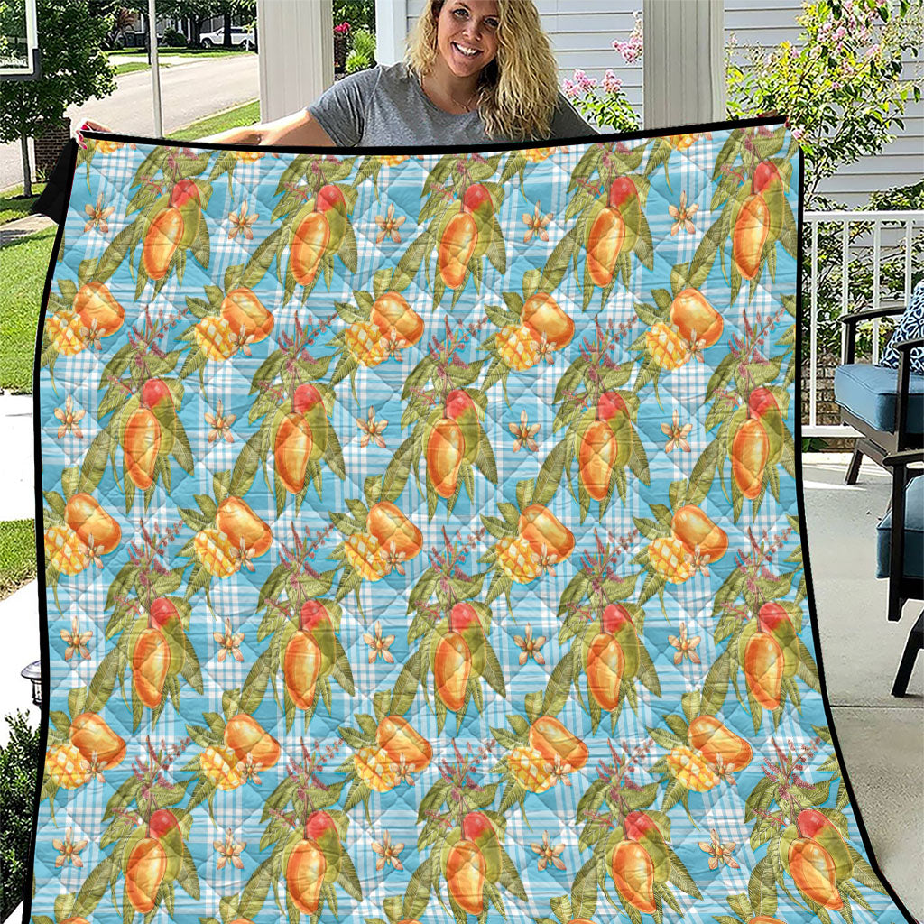 Vintage Hawaii Mango Quilt Blue Hawaiian Palaka