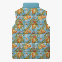 Vintage Hawaii Mango Sleeveless Puffer Jacket Blue Hawaiian Palaka