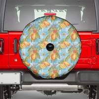 Vintage Hawaii Mango Spare Tire Cover Blue Hawaiian Palaka